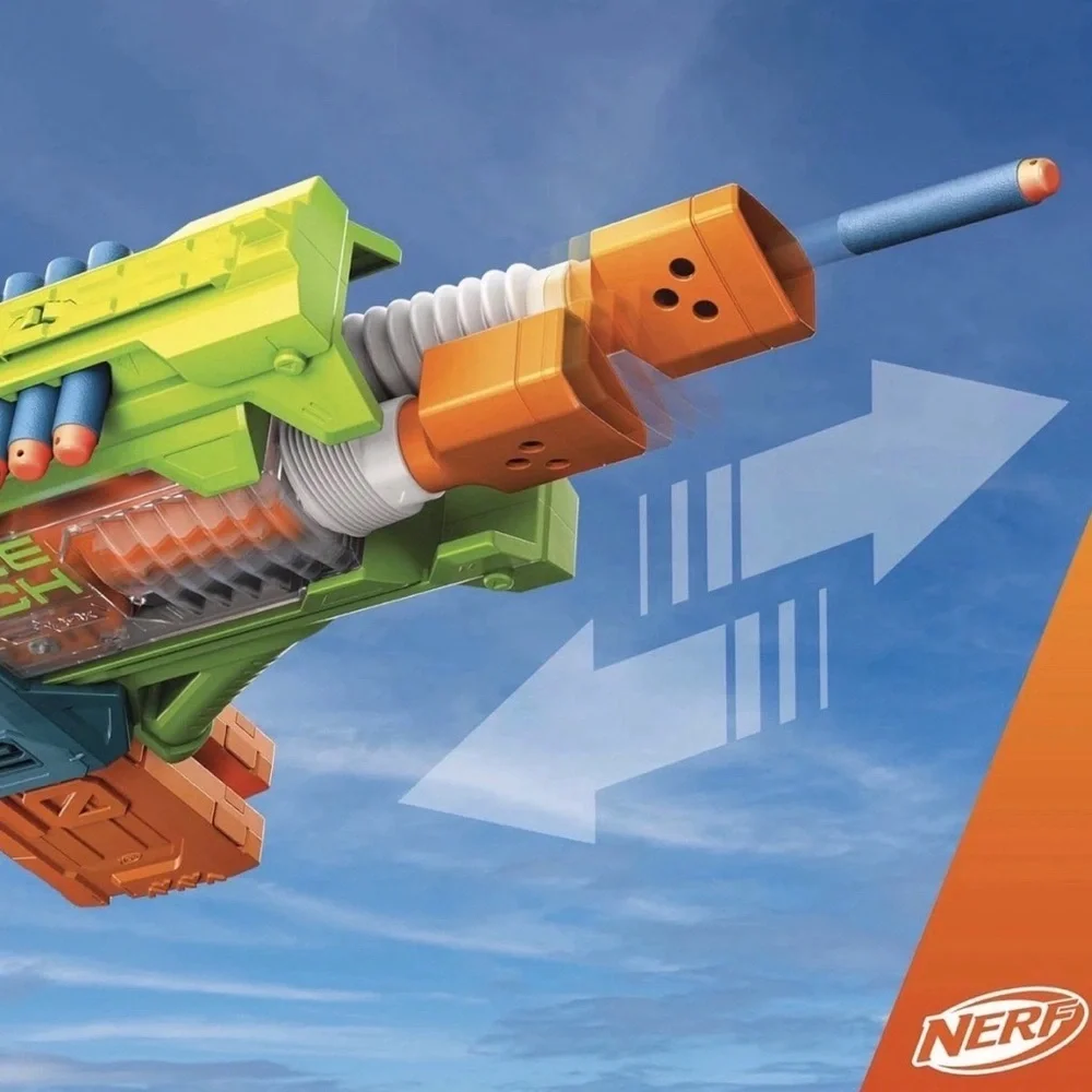 Nerf Elite 2.0 Double Punch Blaster in Green, Blue & Orange